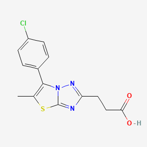 3-(6-(4-Chlorophenyl)-5-methylthiazolo[3,2-b][1,2,4]triazol-2-yl)propanoic acid