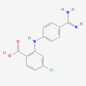 molecular formula C14H12ClN3O2 B117944 4'-Amidinophenyl-4-chloroanthranilic acid CAS No. 144262-66-8