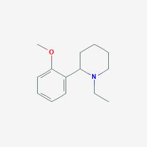 molecular formula C14H21NO B11794422 1-Ethyl-2-(2-methoxyphenyl)piperidine 