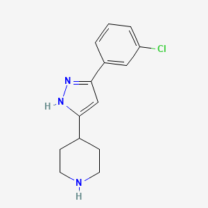 4-(5-(3-Chlorophenyl)-1H-pyrazol-3-yl)piperidine