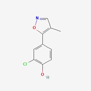 molecular formula C10H8ClNO2 B11794941 2-Chloro-4-(4-methylisoxazol-5-yl)phenol 