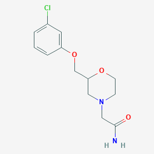 molecular formula C13H17ClN2O3 B11795112 2-(2-((3-Chlorophenoxy)methyl)morpholino)acetamide 