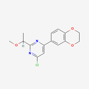 4-Chloro-6-(2,3-dihydrobenzo[b][1,4]dioxin-6-yl)-2-(1-methoxyethyl)pyrimidine