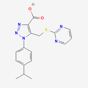 1-(4-Isopropylphenyl)-5-((pyrimidin-2-ylthio)methyl)-1H-1,2,3-triazole-4-carboxylic acid