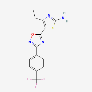 4-Ethyl-5-(3-(4-(trifluoromethyl)phenyl)-1,2,4-oxadiazol-5-yl)thiazol-2-amine