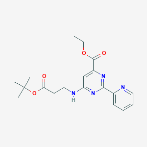 Ethyl 6-((3-(tert-butoxy)-3-oxopropyl)amino)-2-(pyridin-2-YL)pyrimidine-4-carboxylate