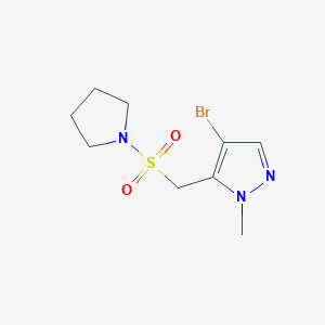 4-Bromo-1-methyl-5-((pyrrolidin-1-ylsulfonyl)methyl)-1H-pyrazole