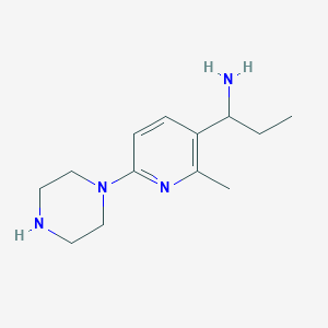 1-(2-Methyl-6-(piperazin-1-yl)pyridin-3-yl)propan-1-amine