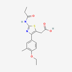 2-(4-(4-Ethoxy-3-methylphenyl)-2-propionamidothiazol-5-yl)acetic acid