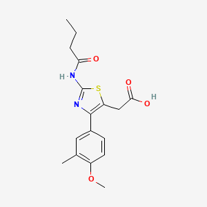 2-(2-Butyramido-4-(4-methoxy-3-methylphenyl)thiazol-5-yl)acetic acid