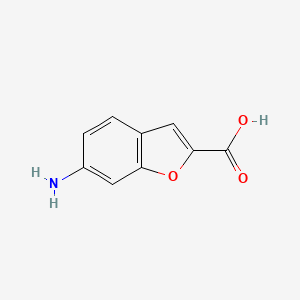 molecular formula C9H7NO3 B11796236 6-Aminobenzofuran-2-carboxylic acid 