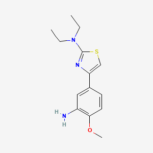 molecular formula C14H19N3OS B11796378 4-(3-Amino-4-methoxyphenyl)-N,N-diethylthiazol-2-amine 