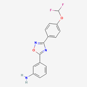 molecular formula C15H11F2N3O2 B11796392 3-(3-(4-(Difluoromethoxy)phenyl)-1,2,4-oxadiazol-5-yl)aniline 