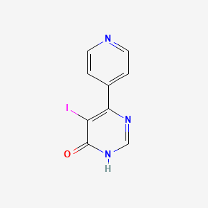 5-Iodo-6-(pyridin-4-yl)pyrimidin-4(3H)-one