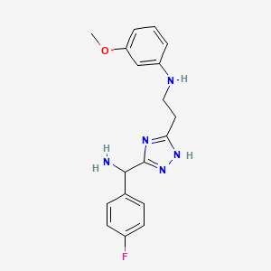 N-(2-(3-(Amino(4-fluorophenyl)methyl)-1H-1,2,4-triazol-5-yl)ethyl)-3-methoxyaniline