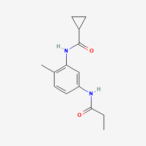 molecular formula C14H18N2O2 B1179683 N-[2-methyl-5-(propanoylamino)phenyl]cyclopropanecarboxamide 