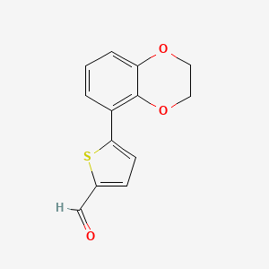 molecular formula C13H10O3S B11796831 5-(2,3-Dihydrobenzo[b][1,4]dioxin-5-yl)thiophene-2-carbaldehyde 