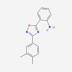 molecular formula C16H15N3O B11796837 2-(3-(3,4-Dimethylphenyl)-1,2,4-oxadiazol-5-yl)aniline 