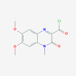 molecular formula C12H11ClN2O4 B011797 3,4-Dihydro-6,7-dimethoxy-4-methyl-3-oxoquinoxaline-2-carbonyl chloride CAS No. 104077-15-8