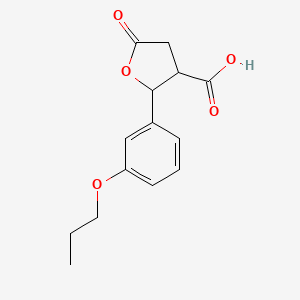 5-Oxo-2-(3-propoxyphenyl)tetrahydrofuran-3-carboxylic acid