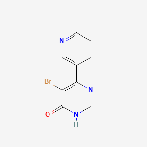 molecular formula C9H6BrN3O B11797151 5-Bromo-6-(pyridin-3-yl)pyrimidin-4-ol 