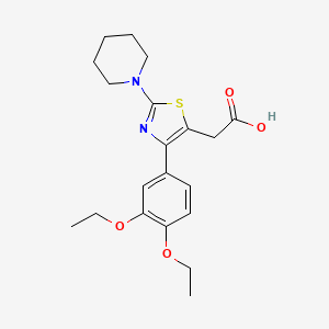 2-(4-(3,4-Diethoxyphenyl)-2-(piperidin-1-yl)thiazol-5-yl)acetic acid