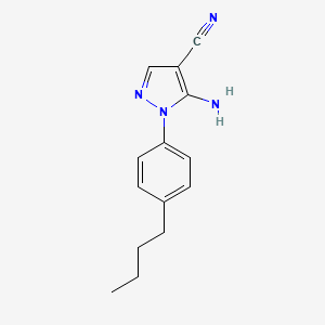 molecular formula C14H16N4 B11797682 5-Amino-1-(4-butylphenyl)-1H-pyrazole-4-carbonitrile 