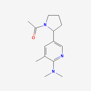 molecular formula C14H21N3O B11797971 1-(2-(6-(Dimethylamino)-5-methylpyridin-3-yl)pyrrolidin-1-yl)ethanone 