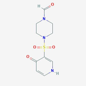 molecular formula C10H13N3O4S B11797992 4-((4-Hydroxypyridin-3-yl)sulfonyl)piperazine-1-carbaldehyde 