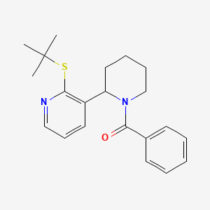 molecular formula C21H26N2OS B11798026 (2-(2-(tert-Butylthio)pyridin-3-yl)piperidin-1-yl)(phenyl)methanone 