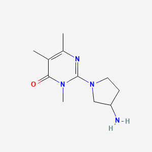 molecular formula C11H18N4O B11798040 2-(3-Aminopyrrolidin-1-yl)-3,5,6-trimethylpyrimidin-4(3H)-one 