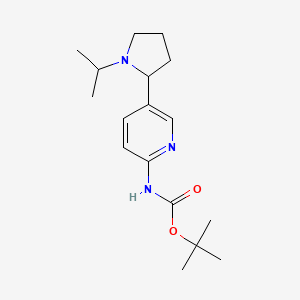 molecular formula C17H27N3O2 B11798073 tert-Butyl (5-(1-isopropylpyrrolidin-2-yl)pyridin-2-yl)carbamate 