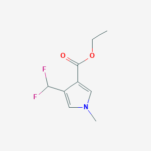 molecular formula C9H11F2NO2 B11798104 Ethyl 4-(difluoromethyl)-1-methyl-1H-pyrrole-3-carboxylate 