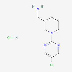 molecular formula C10H16Cl2N4 B11798143 (1-(5-Chloropyrimidin-2-yl)piperidin-3-yl)methanamine hydrochloride 