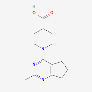 molecular formula C14H19N3O2 B11798187 1-(2-Methyl-6,7-dihydro-5H-cyclopenta[d]pyrimidin-4-yl)piperidine-4-carboxylic acid 