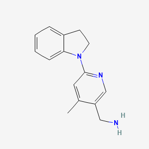 molecular formula C15H17N3 B11798244 (6-(Indolin-1-yl)-4-methylpyridin-3-yl)methanamine 