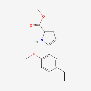 molecular formula C15H17NO3 B11798249 Methyl 5-(5-ethyl-2-methoxyphenyl)-1H-pyrrole-2-carboxylate 