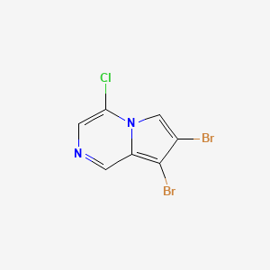 molecular formula C7H3Br2ClN2 B11798310 7,8-Dibromo-4-chloropyrrolo[1,2-A]pyrazine 