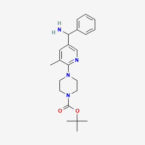 tert-Butyl4-(5-(amino(phenyl)methyl)-3-methylpyridin-2-yl)piperazine-1-carboxylate