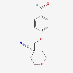 4-((4-Formylphenoxy)methyl)tetrahydro-2H-pyran-4-carbonitrile