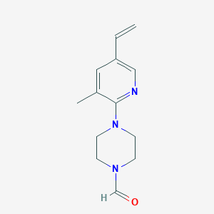 molecular formula C13H17N3O B11798443 4-(3-Methyl-5-vinylpyridin-2-yl)piperazine-1-carbaldehyde 