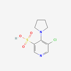 molecular formula C9H11ClN2O3S B11798453 5-Chloro-4-(pyrrolidin-1-yl)pyridine-3-sulfonic acid 