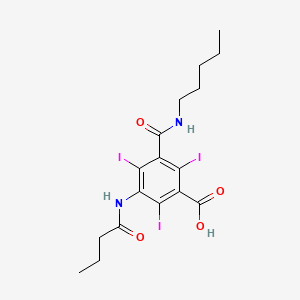 3-Butyrylamino-5-(pentylcarbamoyl)-2,4,6-triiodobenzoic acid