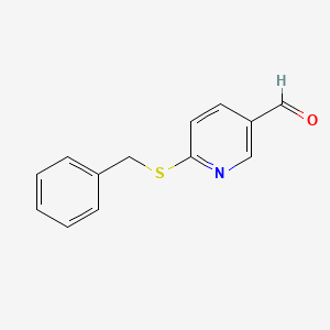 molecular formula C13H11NOS B11798498 6-(Benzylthio)nicotinaldehyde 