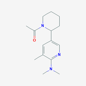 molecular formula C15H23N3O B11798527 1-(2-(6-(Dimethylamino)-5-methylpyridin-3-yl)piperidin-1-yl)ethanone 