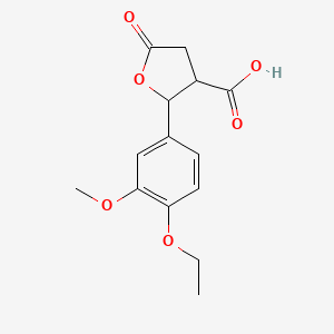 2-(4-Ethoxy-3-methoxyphenyl)-5-oxotetrahydrofuran-3-carboxylic acid