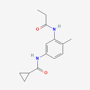 molecular formula C14H18N2O2 B1179860 N-[4-methyl-3-(propionylamino)phenyl]cyclopropanecarboxamide 