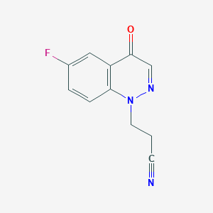 molecular formula C11H8FN3O B11798607 3-(6-Fluoro-4-oxocinnolin-1(4H)-yl)propanenitrile 