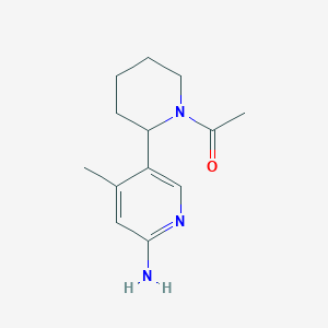 molecular formula C13H19N3O B11798727 1-(2-(6-Amino-4-methylpyridin-3-yl)piperidin-1-yl)ethanone 