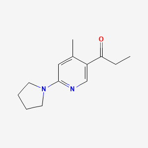 molecular formula C13H18N2O B11798778 1-(4-Methyl-6-(pyrrolidin-1-yl)pyridin-3-yl)propan-1-one 